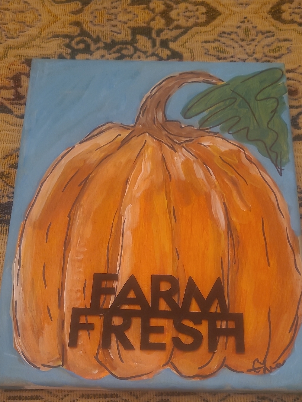 Orange Pumpkin Canvas Wall Art